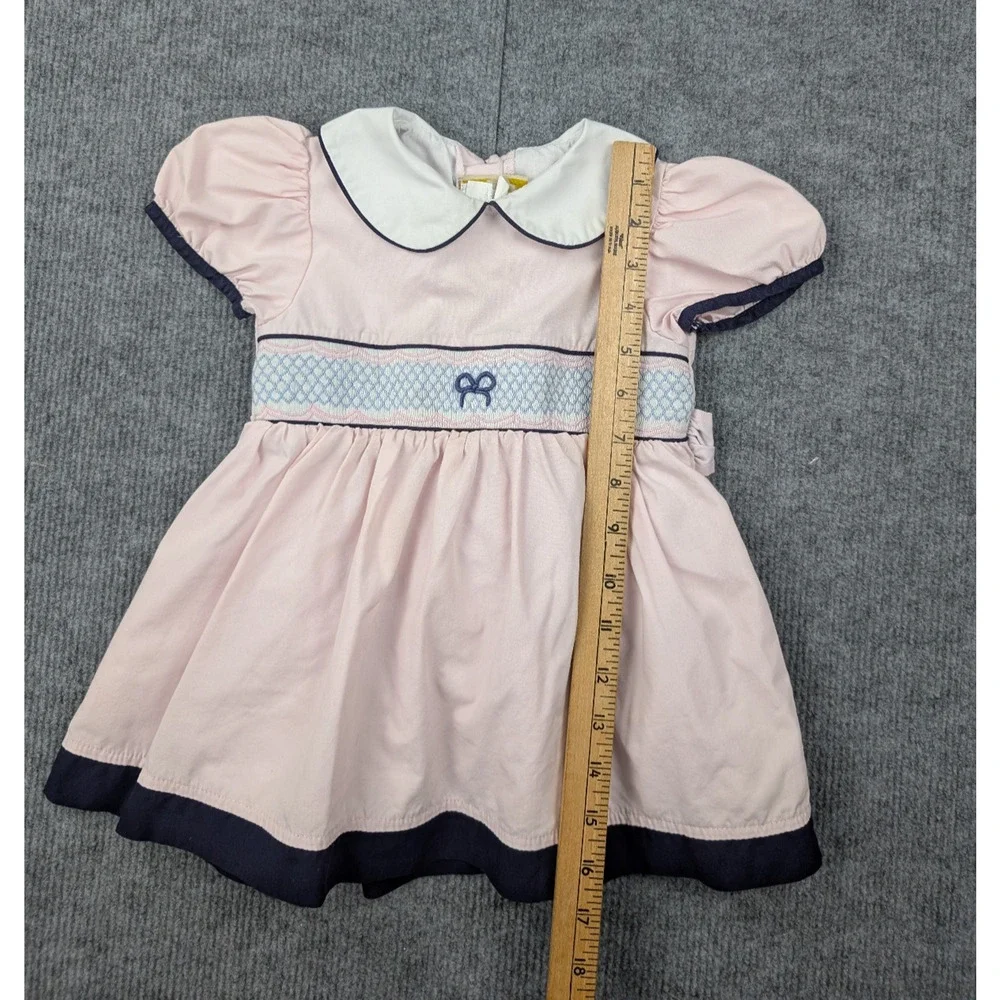 The Beaufort Bonnet Company Dress Girls 2T Smocked Retro Preppy Pink Event Girly